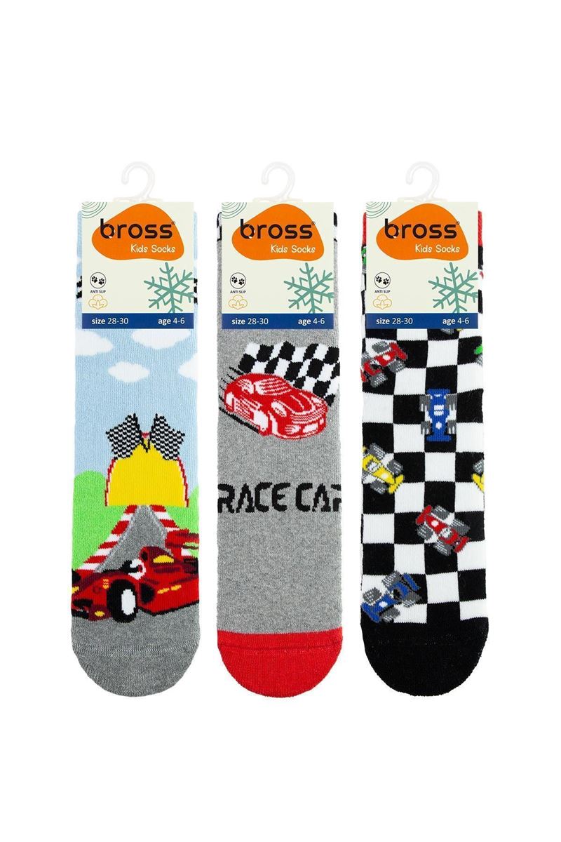 BROSS RACING CAR BOYS’ TERRY SOCKS ASORTY