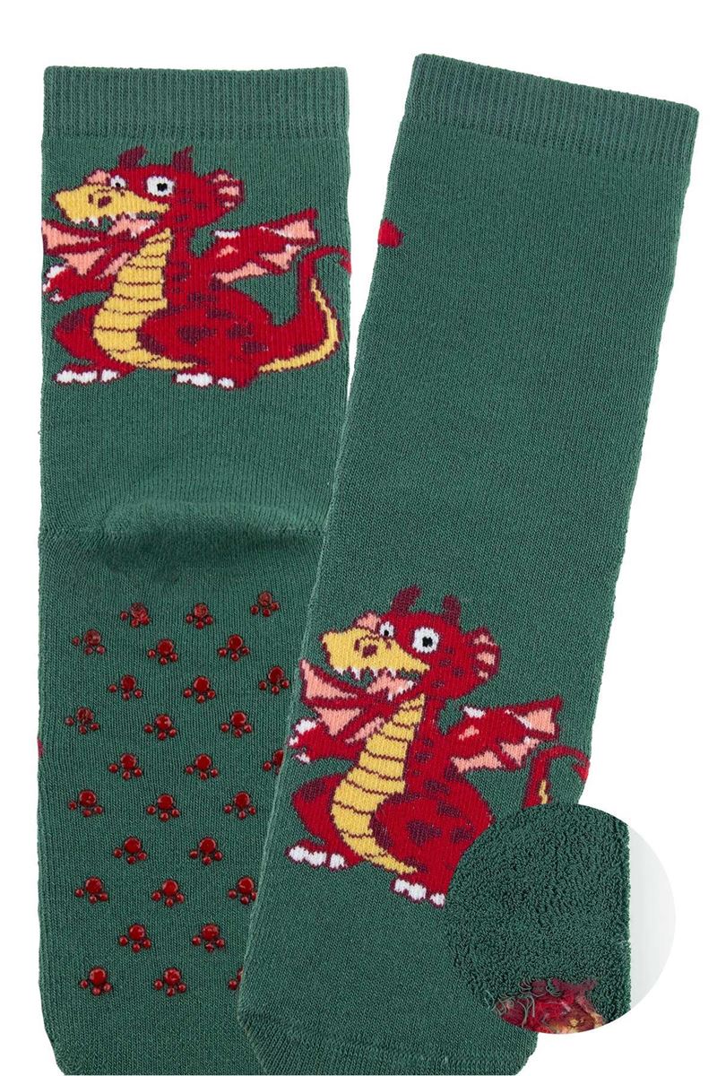 BROSS DRAGON SPITTING FIRE BOYS’ TERRY SOCKS ASORTY