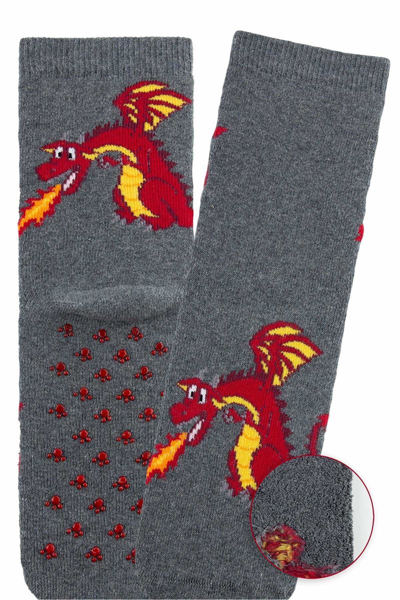 BROSS DRAGON SPITTING FIRE BOYS’ TERRY SOCKS ASORTY