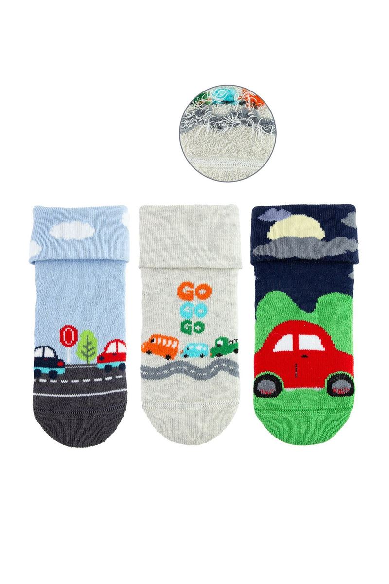 BROSS GO VEHICLES BABY BOYS’ TERRY SOCKS ASORTY