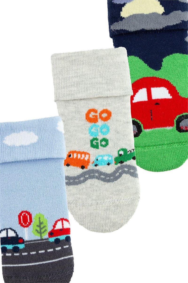 BROSS GO VEHICLES BABY BOYS’ TERRY SOCKS ASORTY