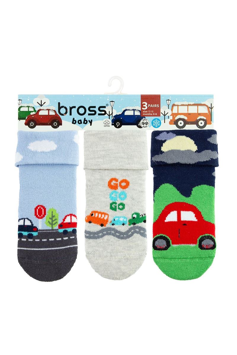 BROSS GO VEHICLES BABY BOYS’ TERRY SOCKS ASORTY