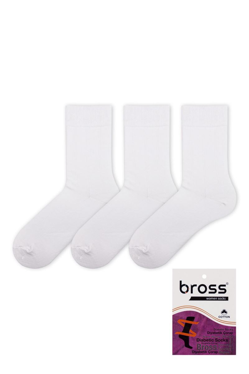 BROSS WOMAN DIABETIC SOCKS WHITE