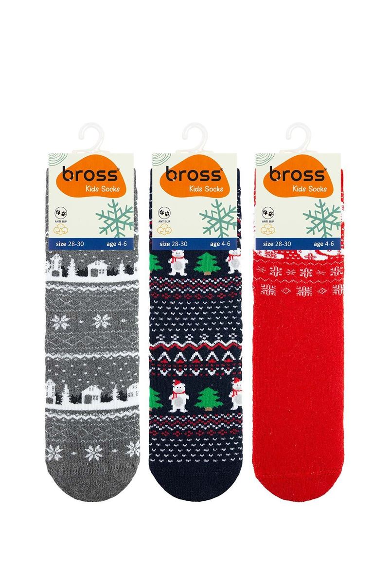 BROSS SNOW BEAR GIRLS' TERRY SOCKS ASORTY