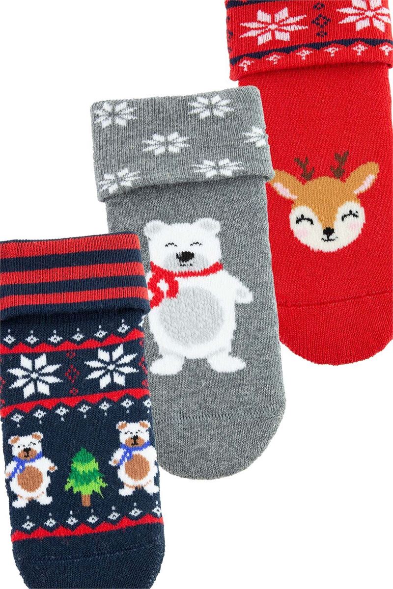 BROSS WINTER ANIMAL BABY GIRLS’ TERRY SOCKS ASORTY