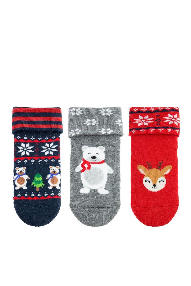 BROSS WINTER ANIMAL BABY GIRLS’ TERRY SOCKS ASORTY