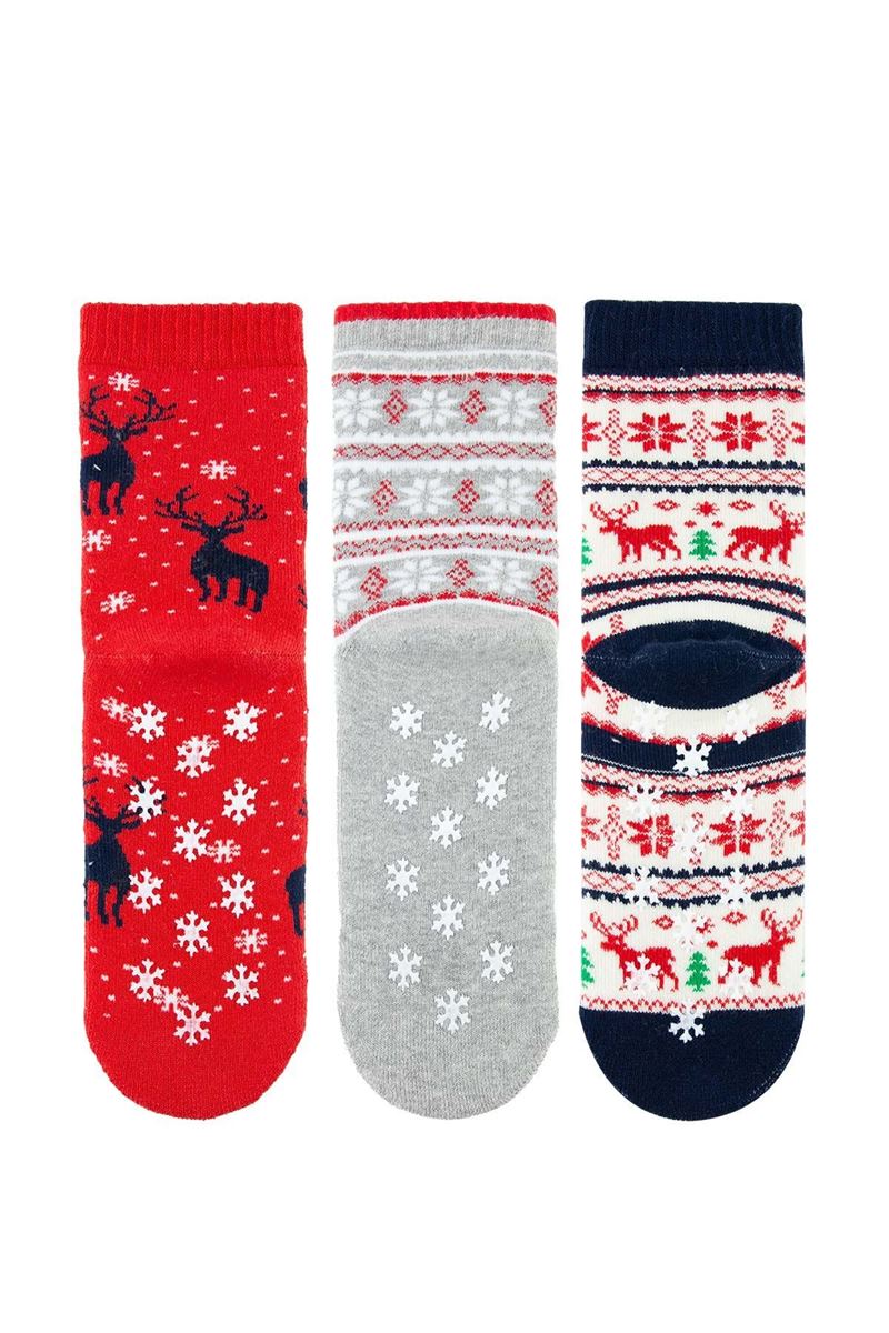 BROSS NEW YEAR DEER GIRLS’ TERRY SOCKS ASORTY