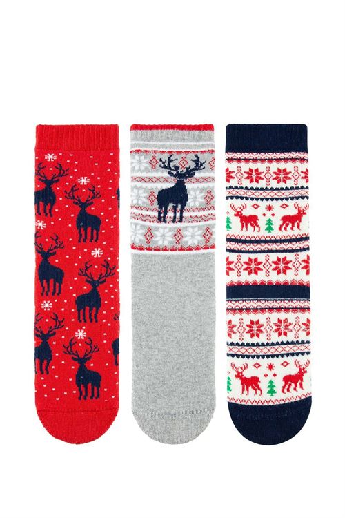 New Year Deer Gırls’ Terry Socks 12