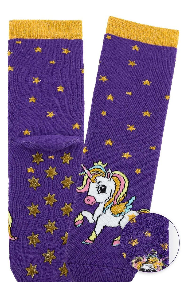 BROSS DARK UNICORN GIRLS’ TERRY SOCKS ASORTY