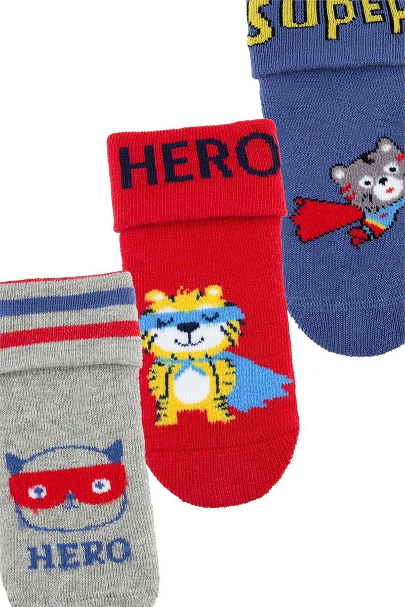 BROSS SUPER HERO BABY BOYS’ TERRY SOCKS ASORTY