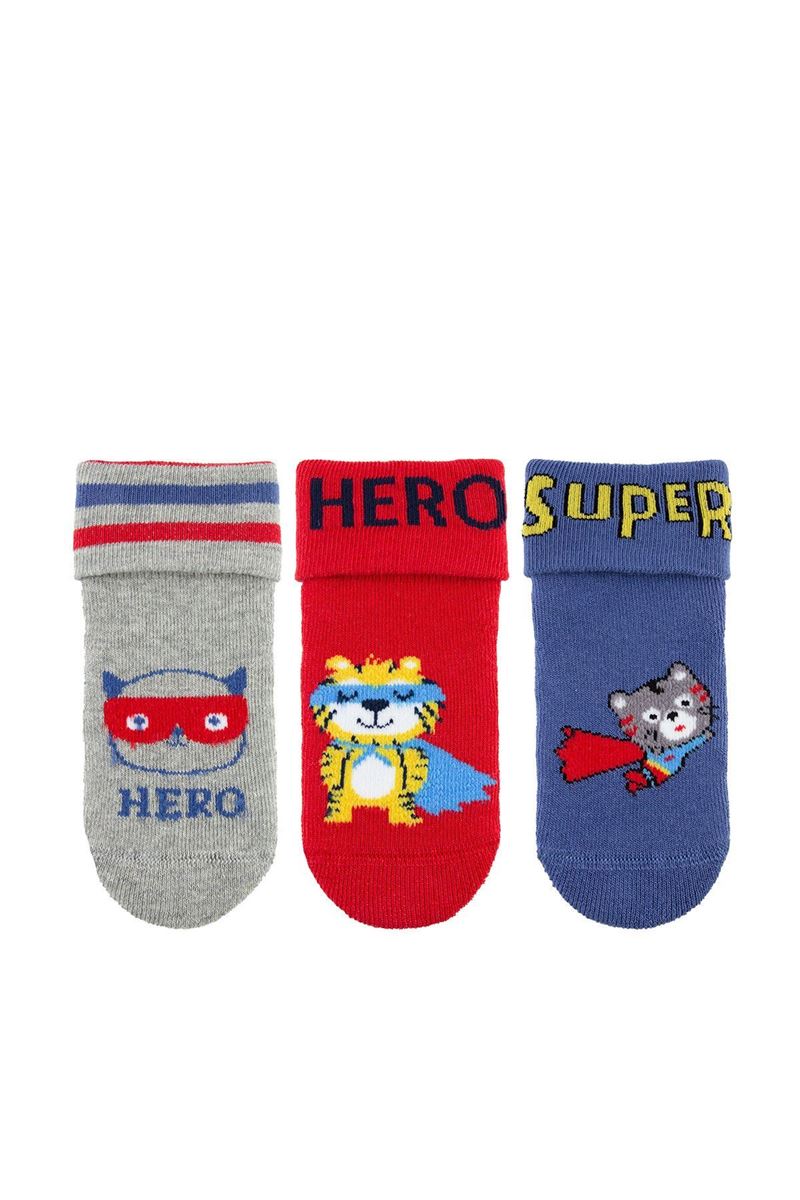 BROSS SUPER HERO BABY BOYS’ TERRY SOCKS ASORTY