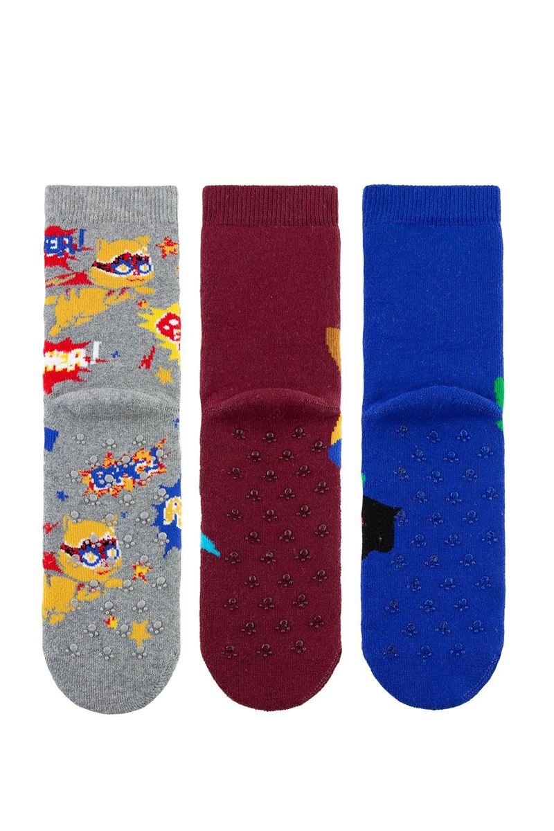 BROSS FLYING SUPER HERO BOYS’ TERRY SOCKS ASORTY