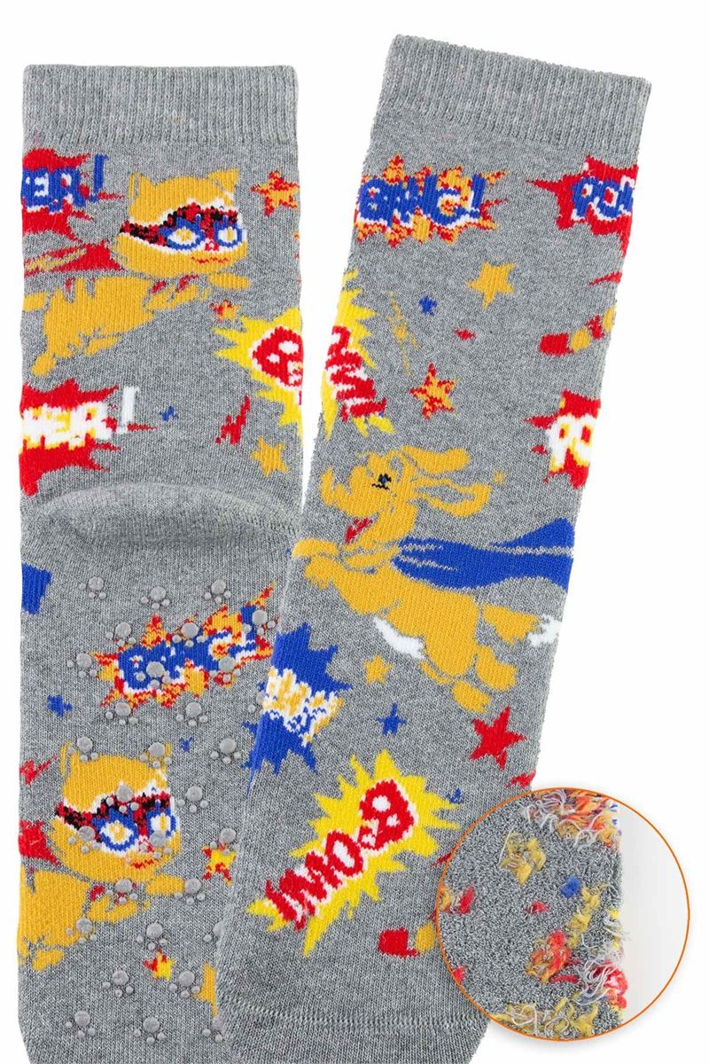 BROSS FLYING SUPER HERO BOYS’ TERRY SOCKS ASORTY