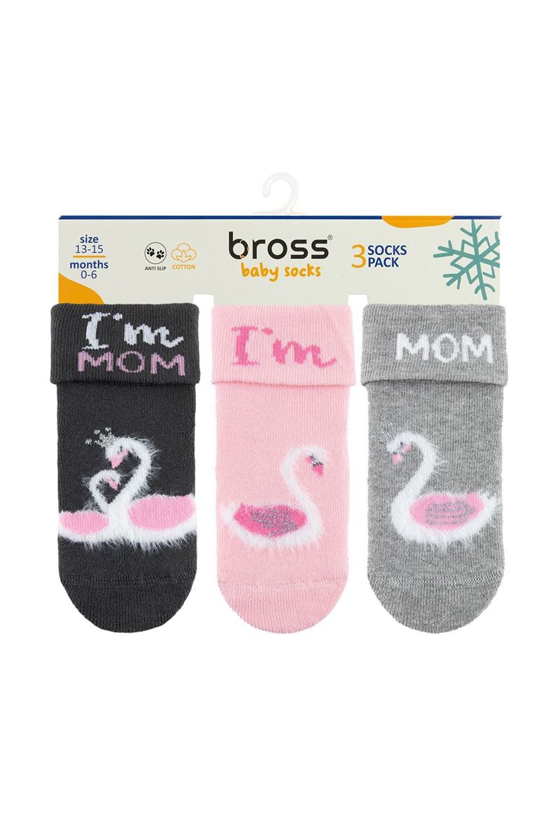 BROSS SWAN BABY GIRLS’ TERRY SOCKS ASORTY