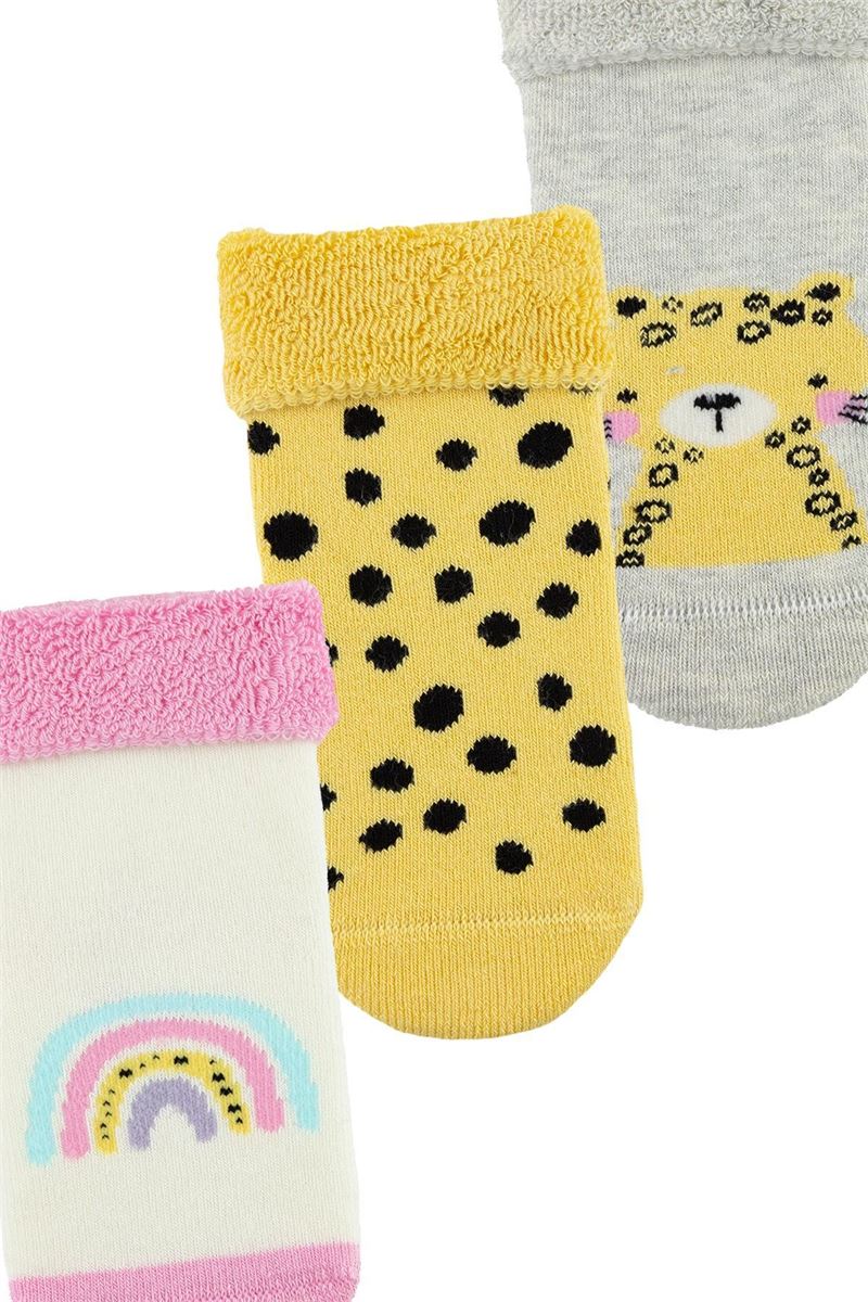 BROSS SPOTTED ANIMAL BABY GIRLS’ TERRY SOCKS ASORTY