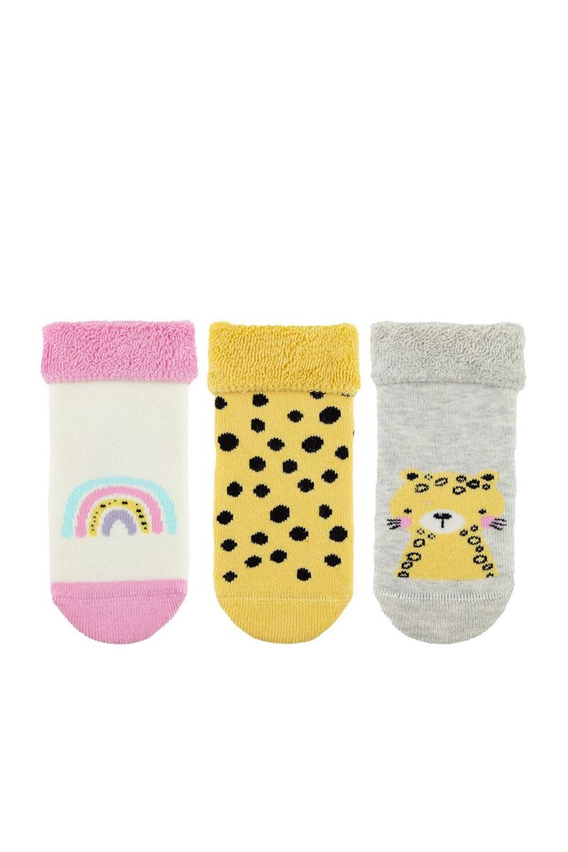 BROSS SPOTTED ANIMAL BABY GIRLS’ TERRY SOCKS ASORTY