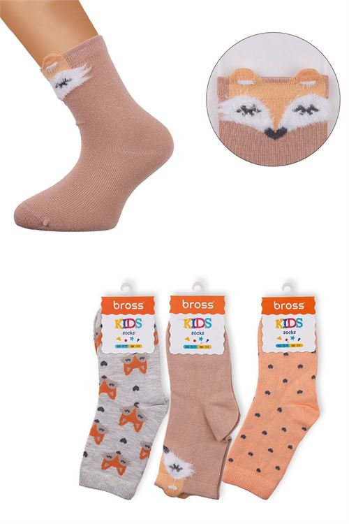 Girls Fox Crew Socks 12