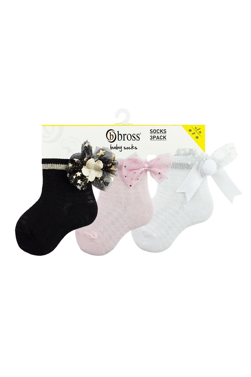 BROSS BABY GIRL RELIEF CREW SOCKS ASORTY