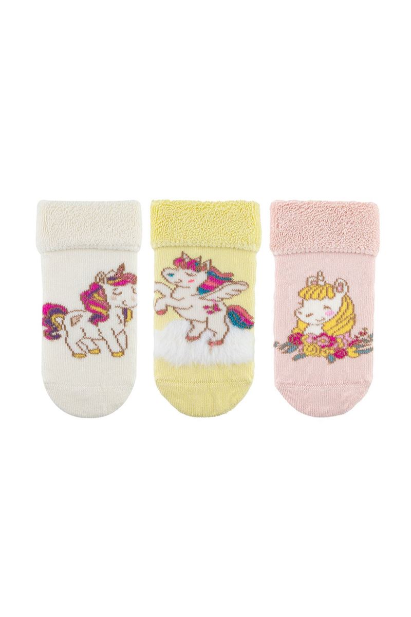 BROSS SWEET UNICORN BABY GIRLS’ TERRY SOCKS ASORTY