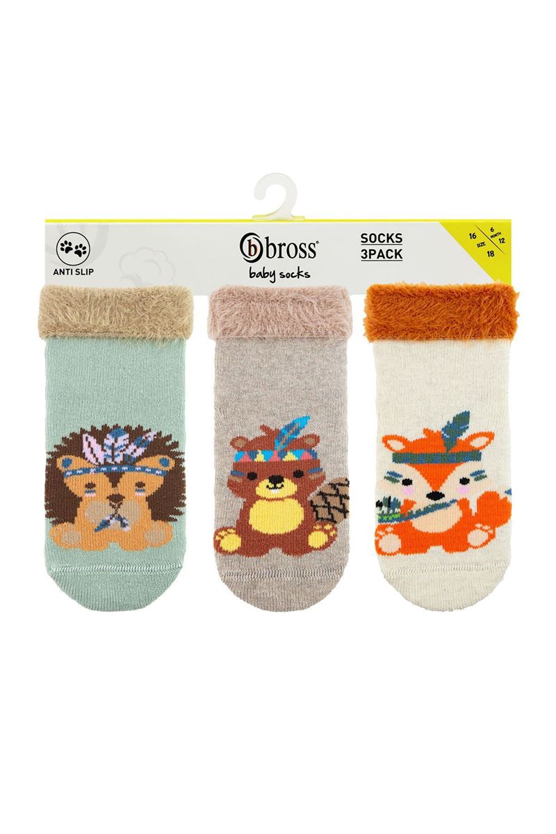 BROSS BABY BOY WILD TERRY CREW SOCKS ASORTY