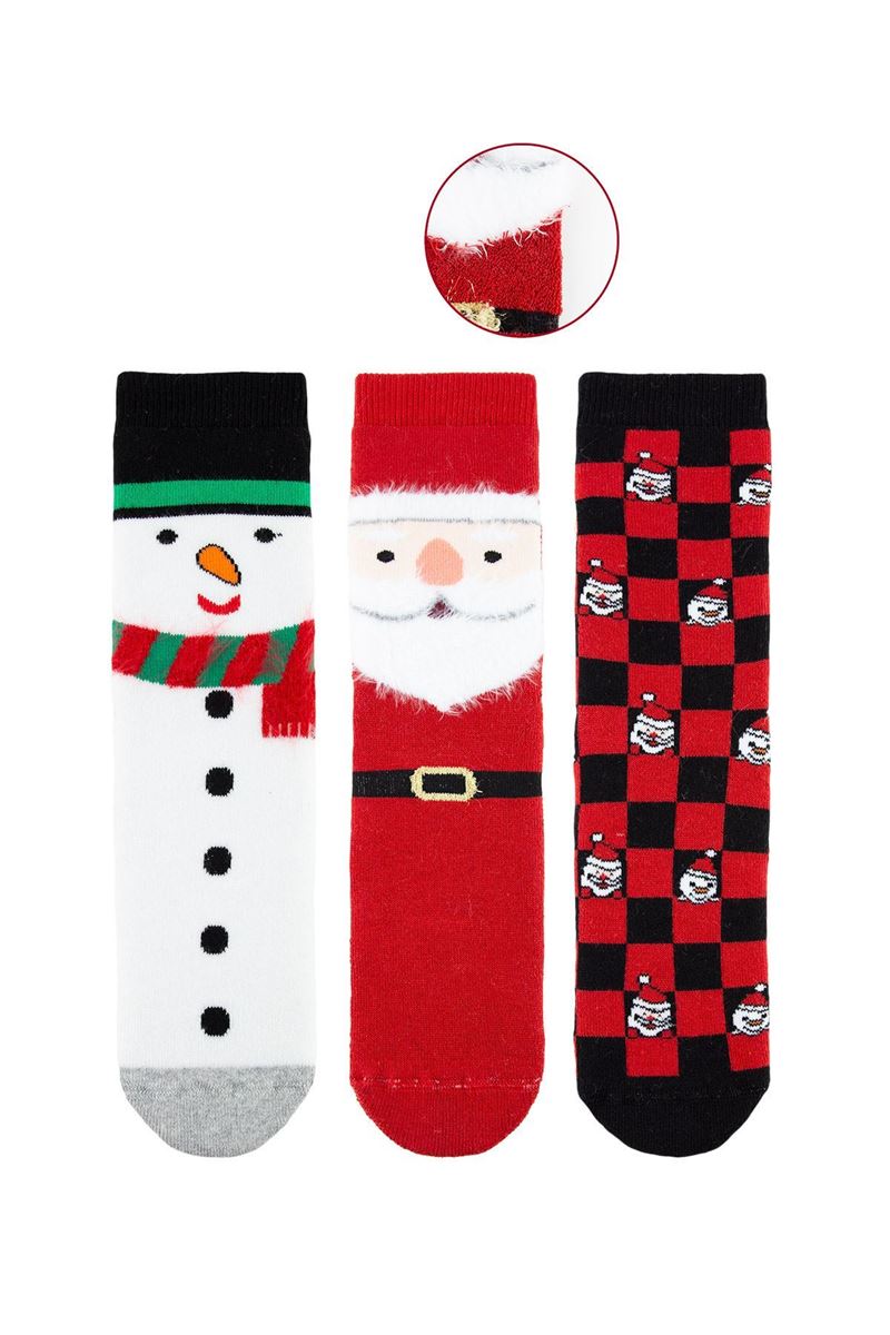 BROSS SANTA WITH A SCARF BOYS’ TERRY SOCKS ASORTY