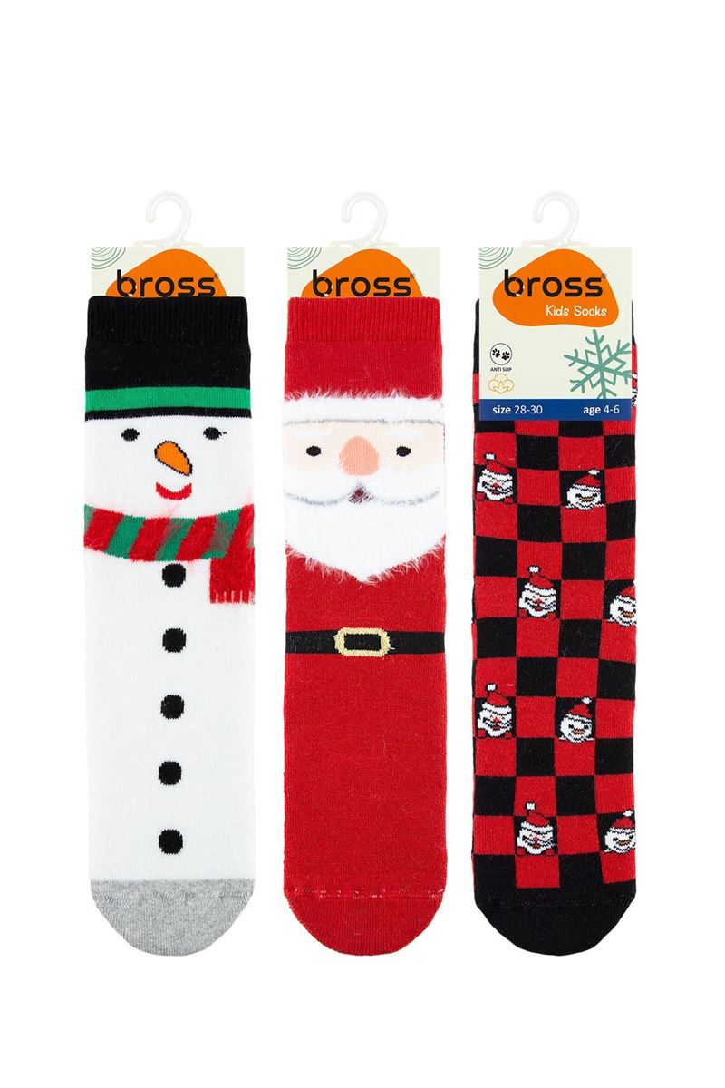 BROSS SANTA WITH A SCARF BOYS’ TERRY SOCKS ASORTY