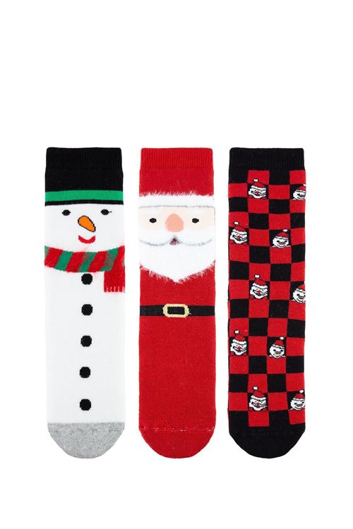 Santa Wıth A Scarf Boys’ Terry Socks 12