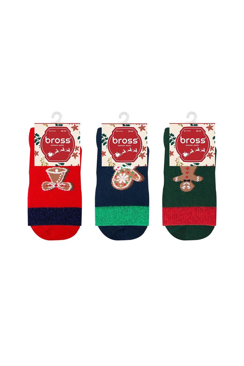 BROSS WOMEN CHRISTMAS CREW SOCKS ASORTY