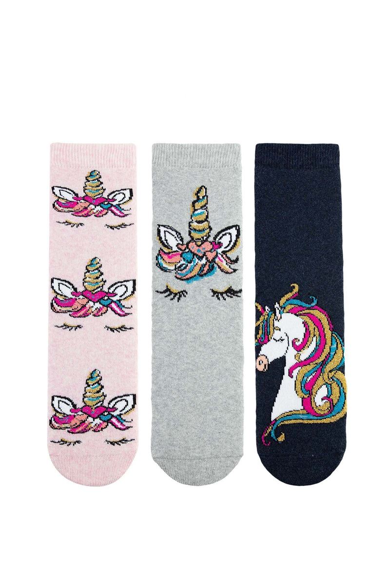 BROSS UNICORN HORN GIRLS’ TERRY SOCKS ASORTY