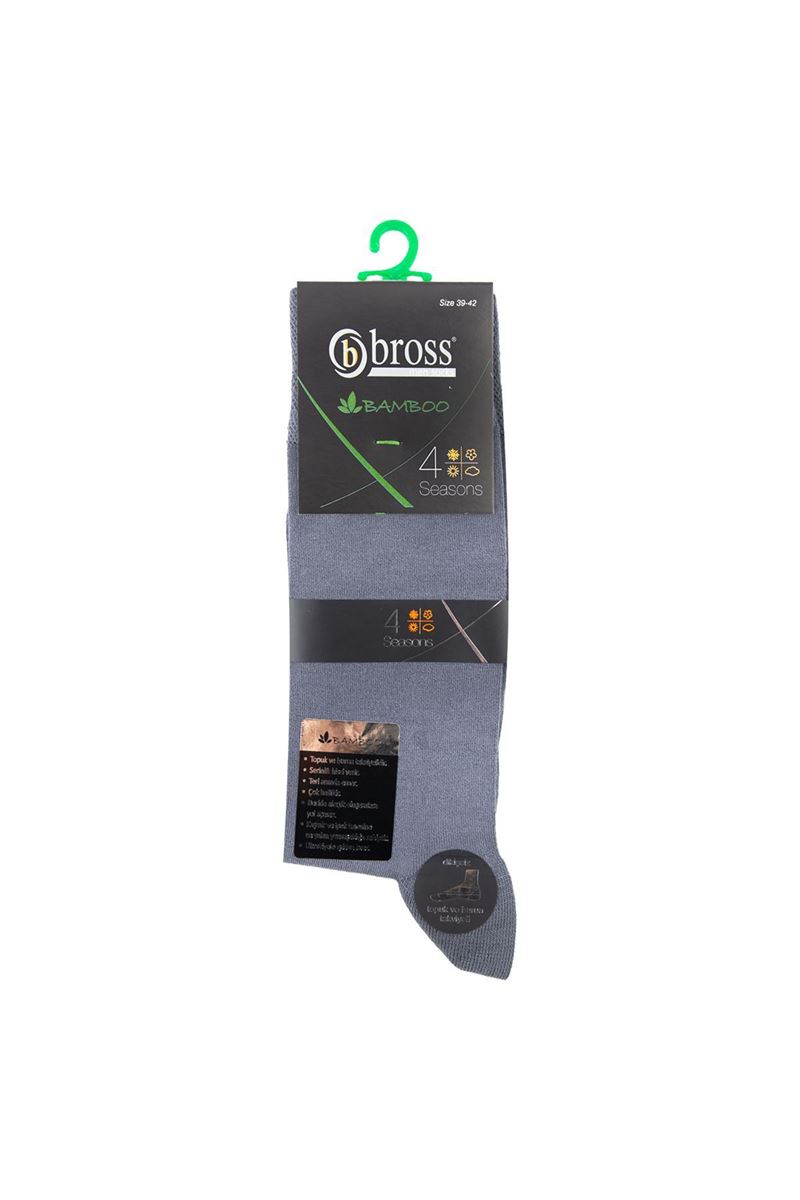 BROSS SIMPLE BAMBOO MEN S SOCKS GREY