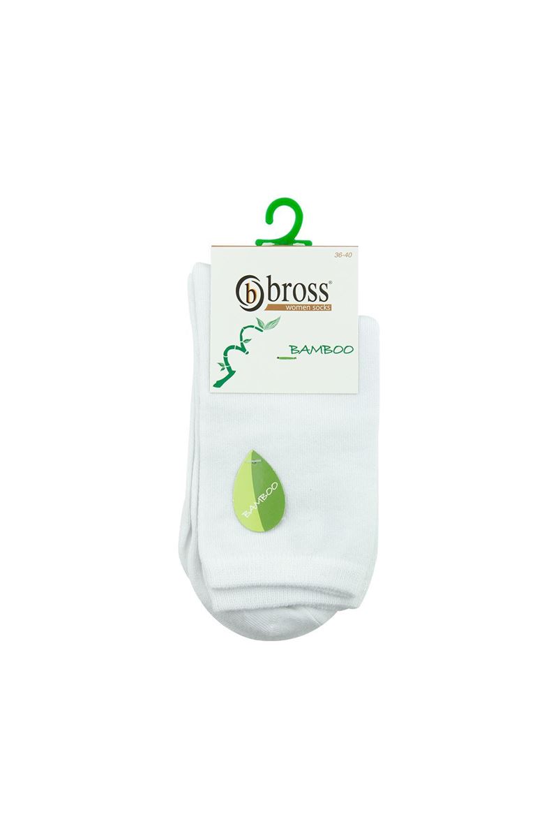 BROSS SIMPLE BAMBOO WOMEN S SOCKS WHITE