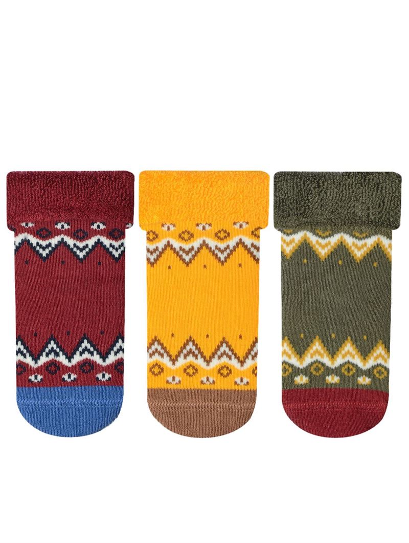 BROSS ETHNIC PATTERNED BABY BOYS’ TERRY SOCKS ASORTY