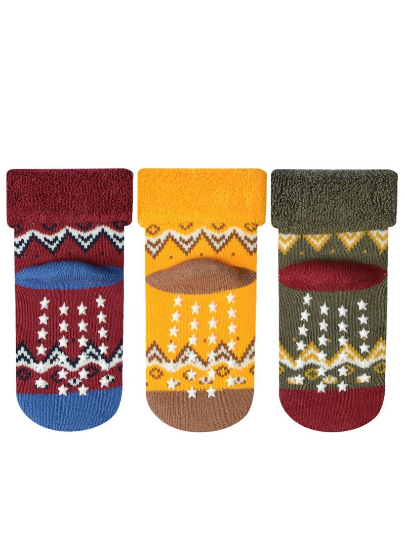 BROSS ETHNIC PATTERNED BABY BOYS’ TERRY SOCKS ASORTY