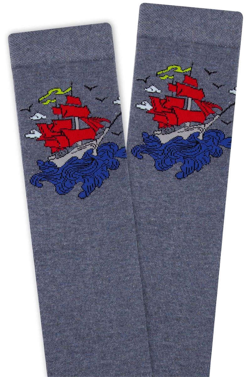 BROSS SHIP PATTERNED TEENAGE+MENS SOCKS ASORTY