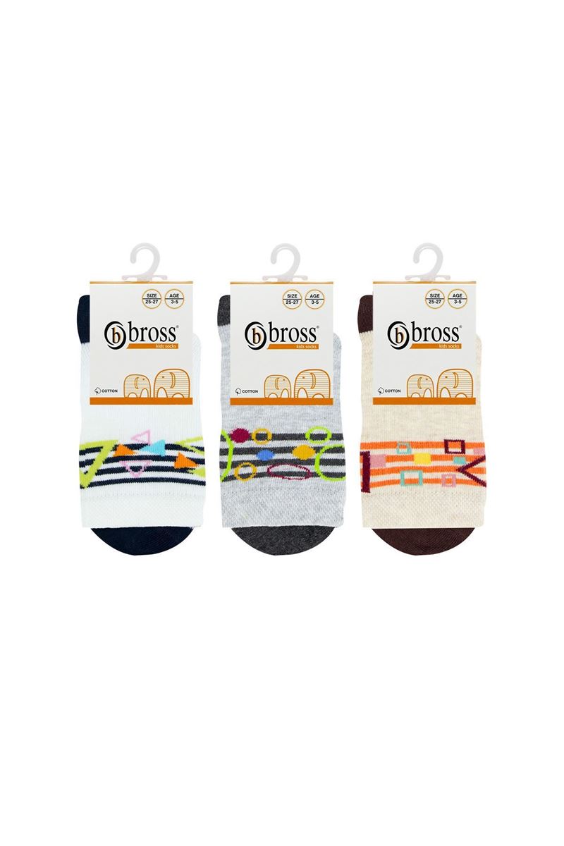 BROSS GEOMETRY PATTERNED BOYS SOCKS ASORTY