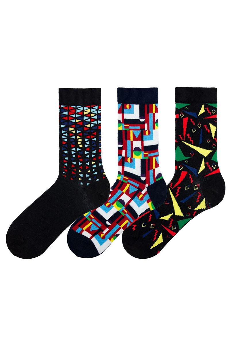 BROSS MAN VAITER SOCKS GEOMETRIC PATTERNED ASORTY