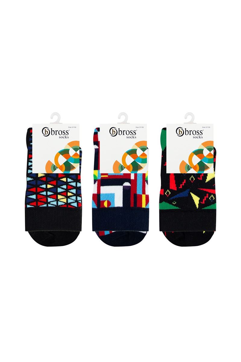 BROSS MAN VAITER SOCKS GEOMETRIC PATTERNED ASORTY