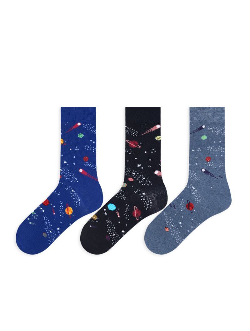 BROSS METEORITE PATTERNED TEENAGE+MENS SOCKS ASORTY