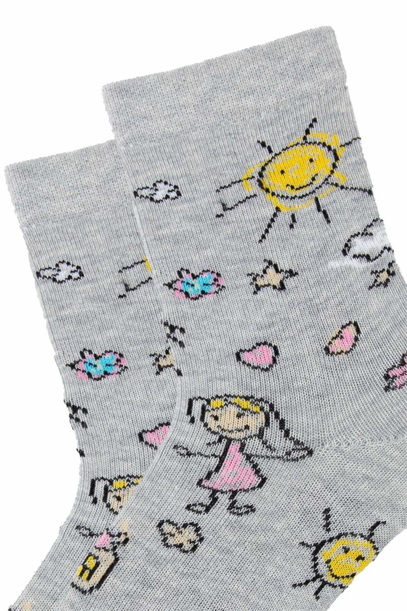 BROSS CARTOON PATTERNED GIRLS SOCKS ASORTY