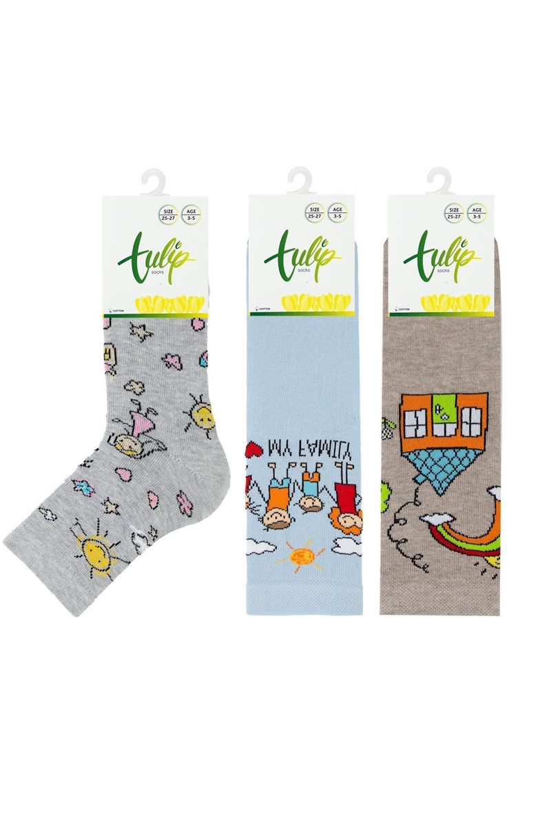 BROSS CARTOON PATTERNED GIRLS SOCKS ASORTY