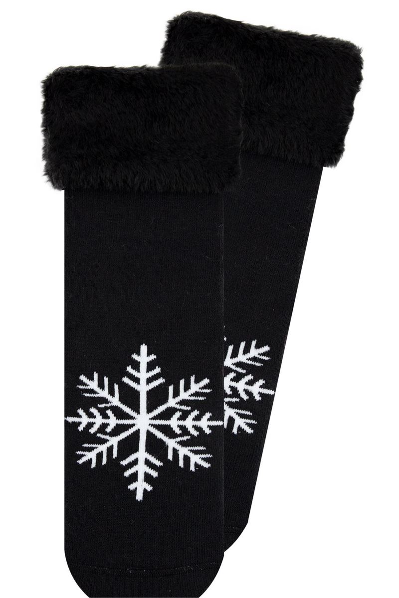 BROSS SNOWFLAKE PATTERNED WOMEN S TERRY SOCKS ASORTY