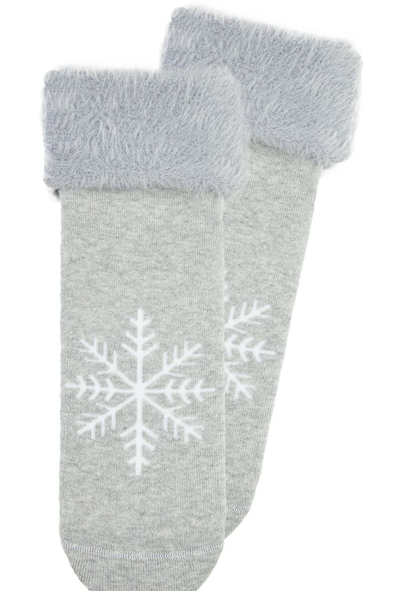 BROSS SNOWFLAKE PATTERNED WOMEN S TERRY SOCKS ASORTY