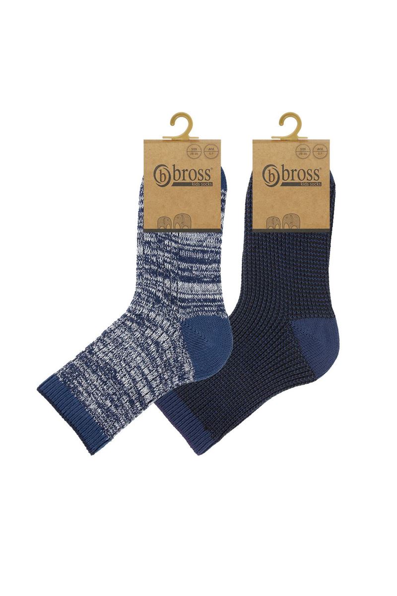 BROSS MULINE BOYS SOCKS NAVY BLUE