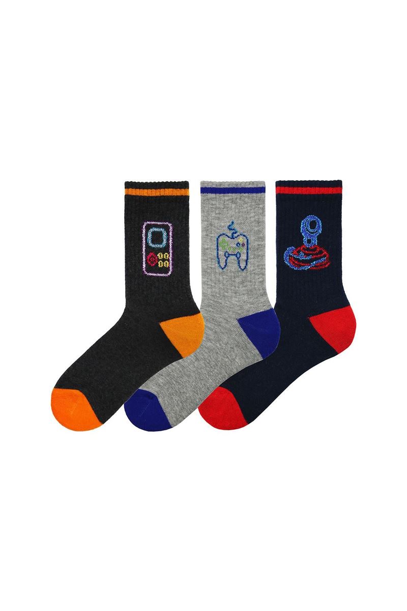 BROSS GAME THEMED BOYS TERRY SOCKS ASORTY