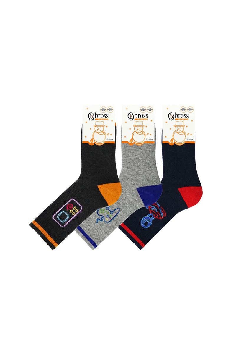 BROSS GAME THEMED BOYS TERRY SOCKS ASORTY