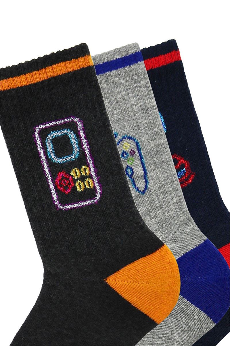 BROSS GAME THEMED BOYS TERRY SOCKS ASORTY