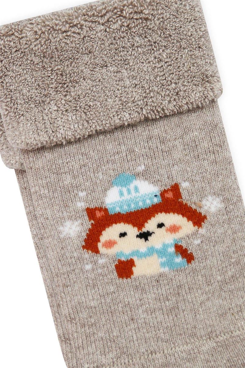 BROSS PENGUIN,FOX,BEAR PRINTED BABY BOYS’ TERRY SOCKS ASORTY