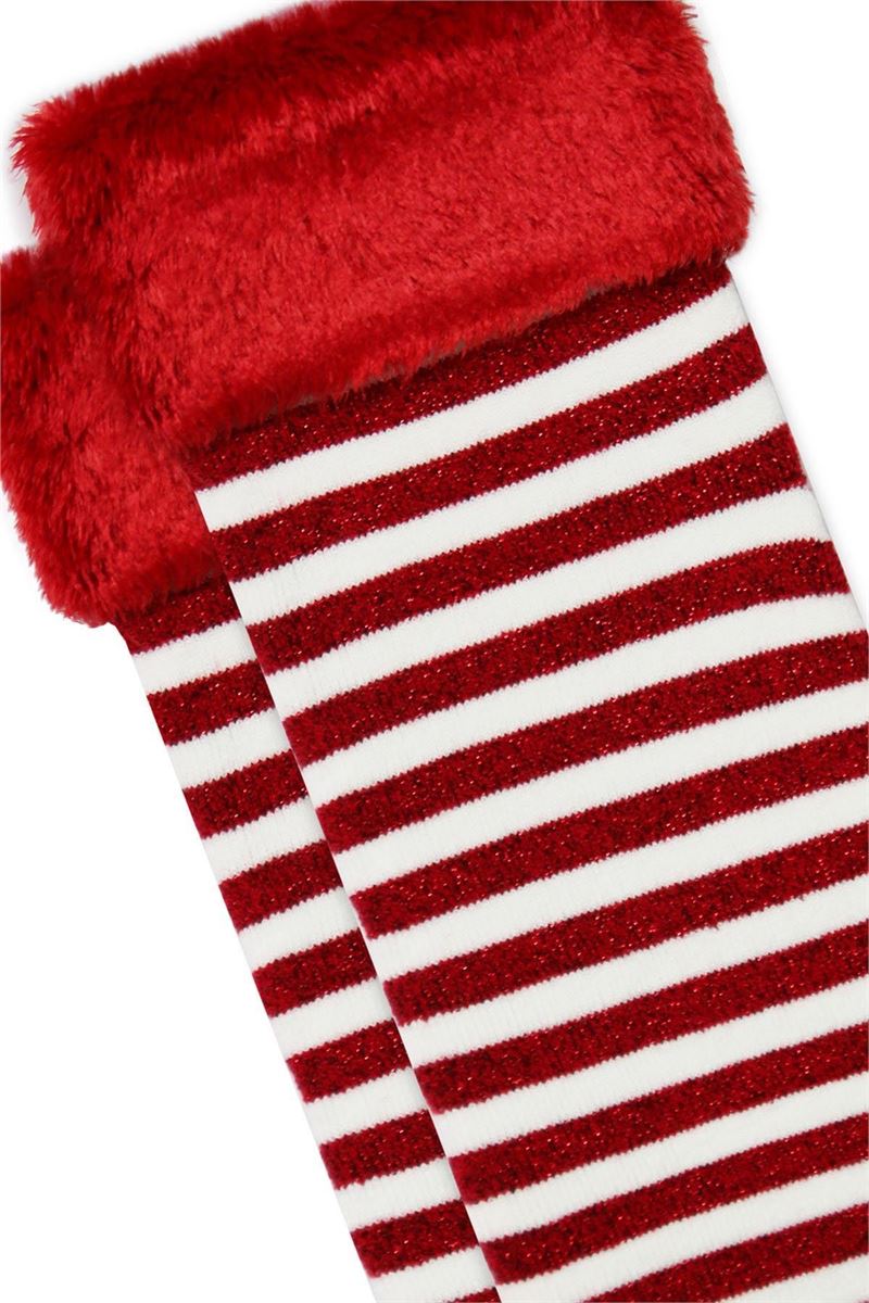 BROSS FRINGED CHRISTMAS WOMENS TERRY SOCKS ASORTY