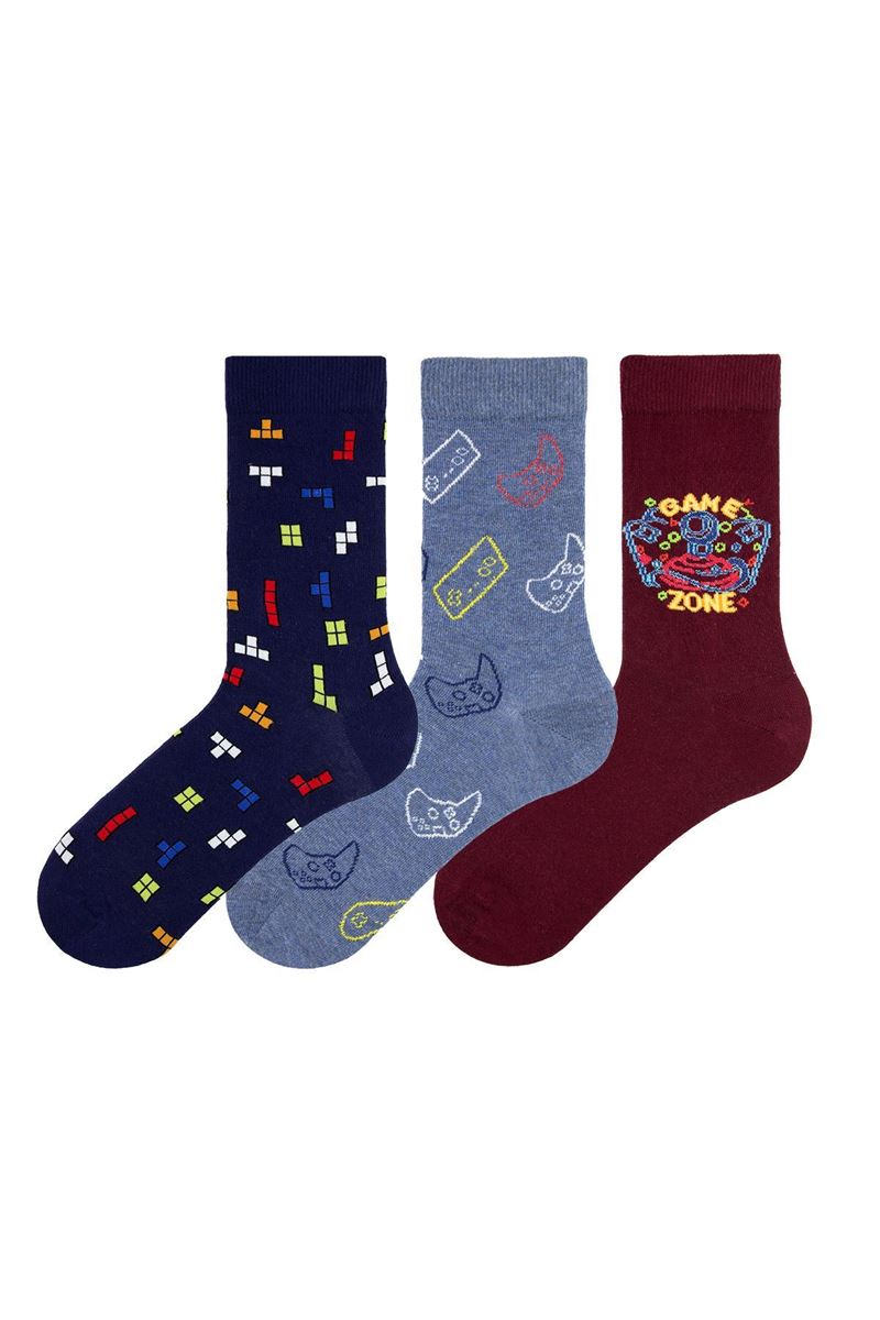 BROSS TETRIS THEMED TEENAGE + MENS SOCKS ( MODEL-7) ASORTY