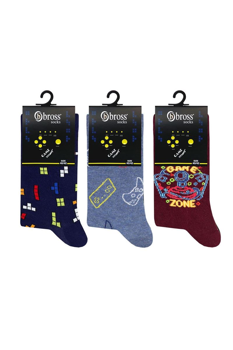 BROSS TETRIS THEMED TEENAGE + MENS SOCKS ( MODEL-7) ASORTY